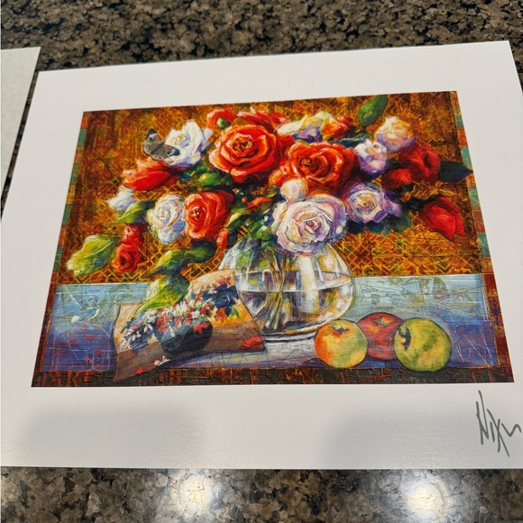 Peter Nixon Lithograph Flower Study L12 H10 - Picture 2 of 3